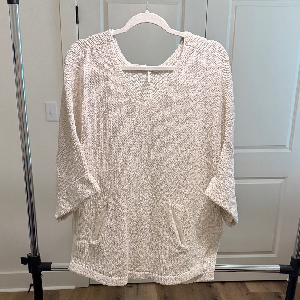 Free People Cream Knit Sweater